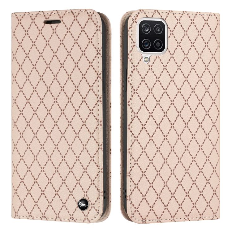 For Samsung Galaxy A12 / M12 S11 RFID Diamond Lattice Flip Leather Phone Case