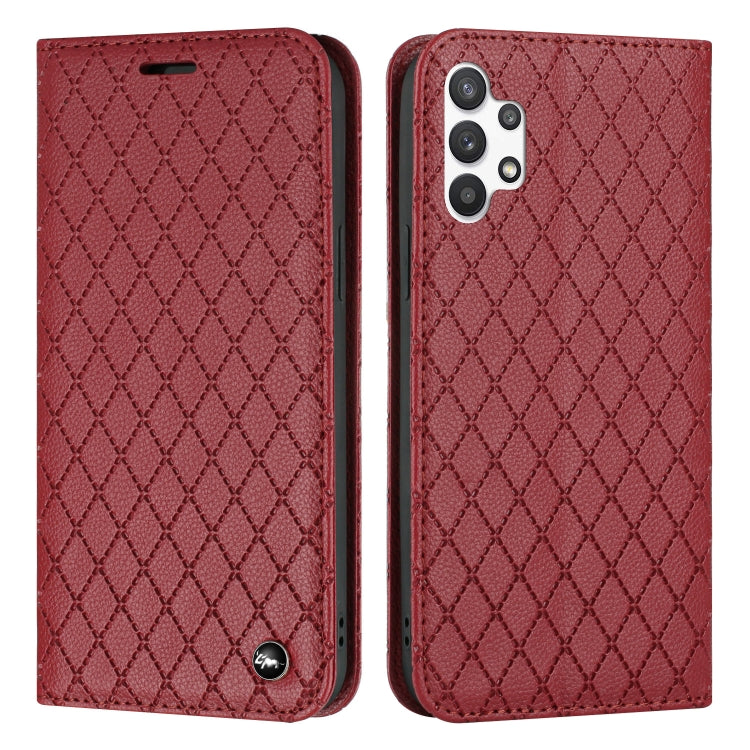 For Samsung Galaxy A13 4G S11 RFID Diamond Lattice Flip Leather Phone Case
