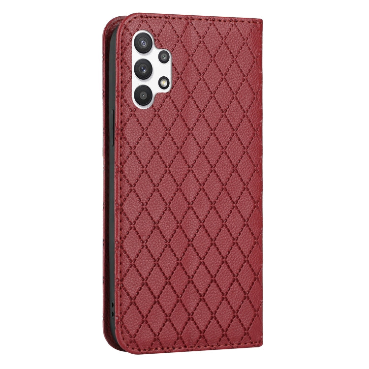 For Samsung Galaxy A13 4G S11 RFID Diamond Lattice Flip Leather Phone Case