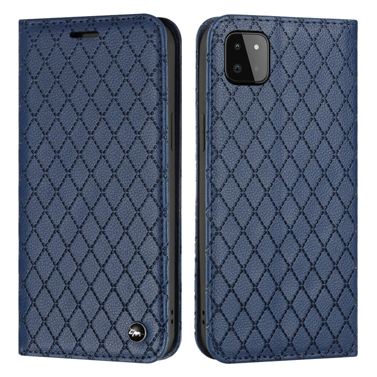 For Samsung Galaxy A22 5G S11 RFID Diamond Lattice Flip Leather Phone Case