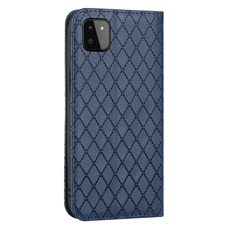 For Samsung Galaxy A22 5G S11 RFID Diamond Lattice Flip Leather Phone Case