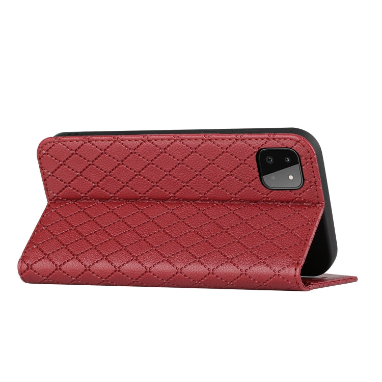 For Samsung Galaxy A22 5G S11 RFID Diamond Lattice Flip Leather Phone Case