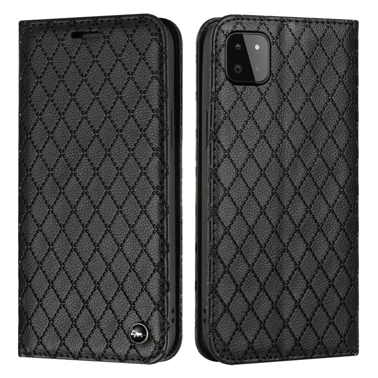 For Samsung Galaxy A22 5G S11 RFID Diamond Lattice Flip Leather Phone Case
