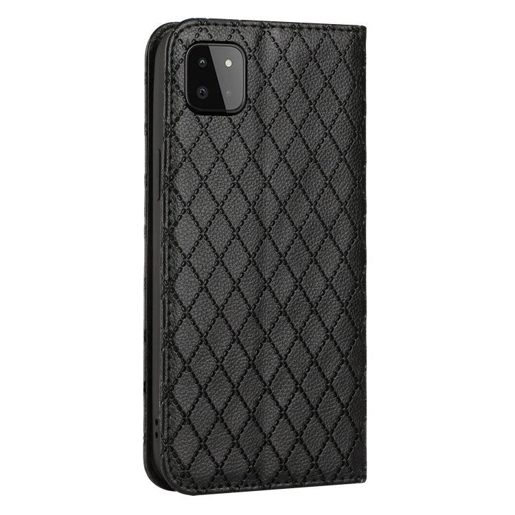 For Samsung Galaxy A22 5G S11 RFID Diamond Lattice Flip Leather Phone Case