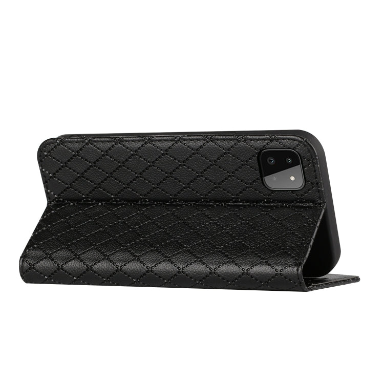 For Samsung Galaxy A22 5G S11 RFID Diamond Lattice Flip Leather Phone Case