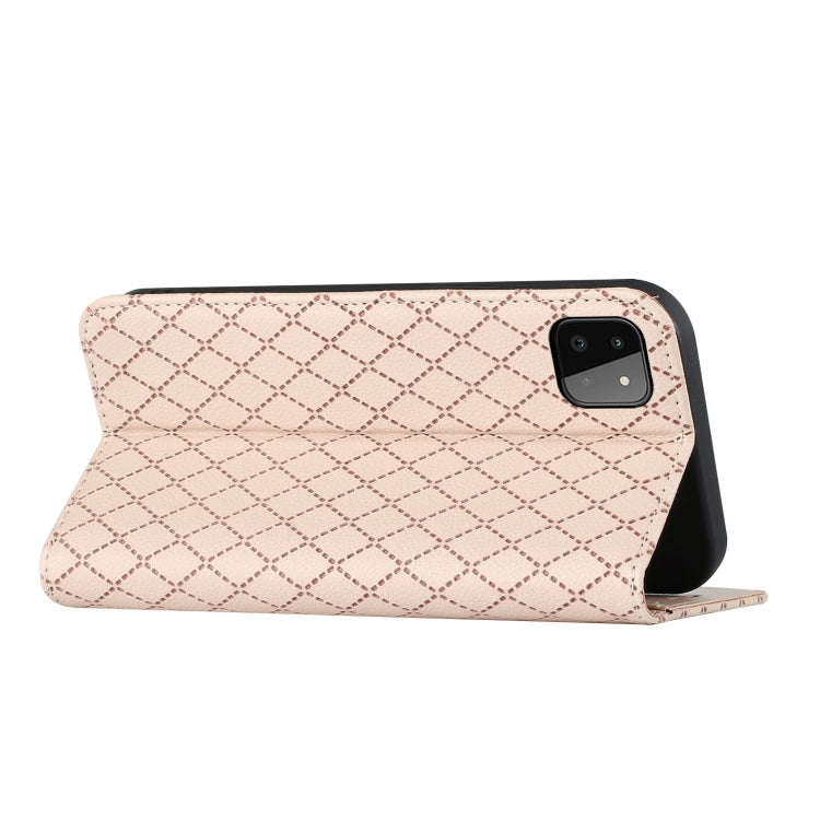For Samsung Galaxy A22 5G S11 RFID Diamond Lattice Flip Leather Phone Case
