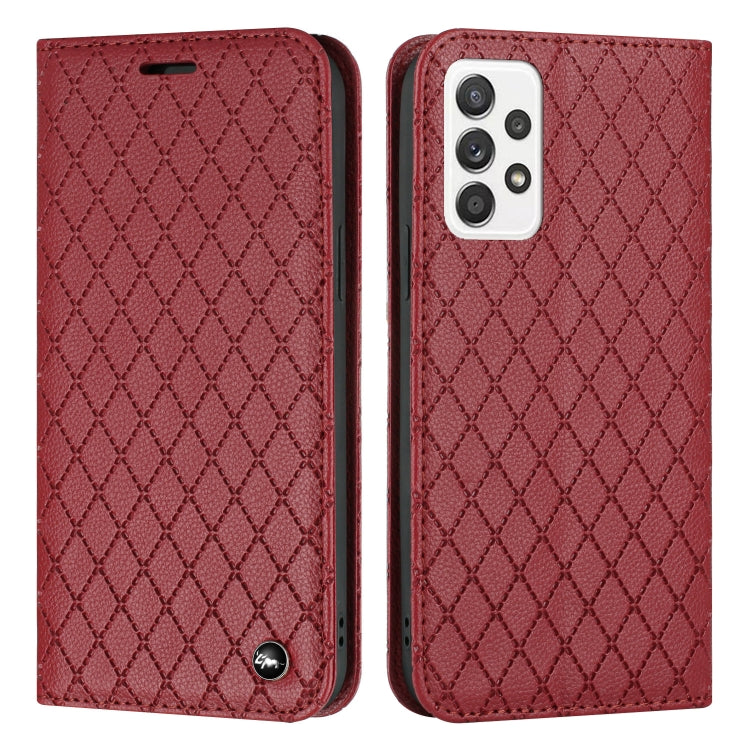 For Samsung Galaxy A33 5G S11 RFID Diamond Lattice Flip Leather Phone Case