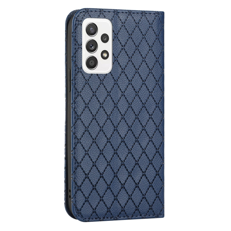 For Samsung Galaxy A73 5G S11 RFID Diamond Lattice Flip Leather Phone Case