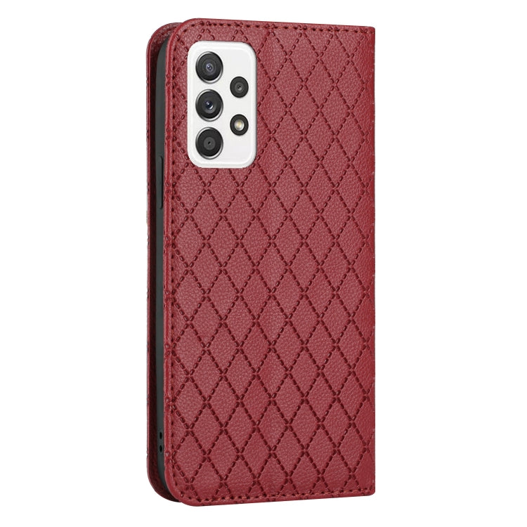 For Samsung Galaxy A73 5G S11 RFID Diamond Lattice Flip Leather Phone Case