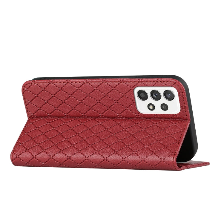 For Samsung Galaxy A73 5G S11 RFID Diamond Lattice Flip Leather Phone Case
