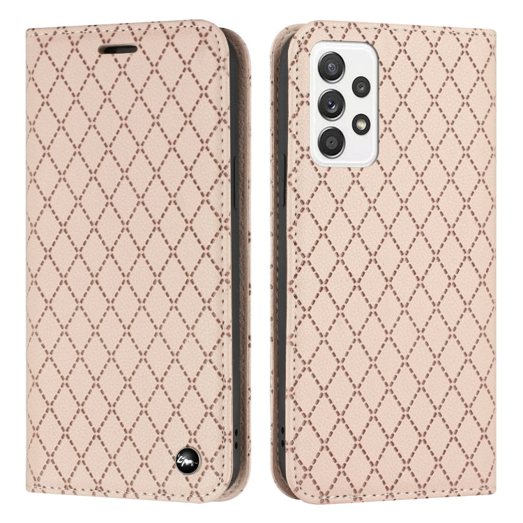 For Samsung Galaxy A73 5G S11 RFID Diamond Lattice Flip Leather Phone Case