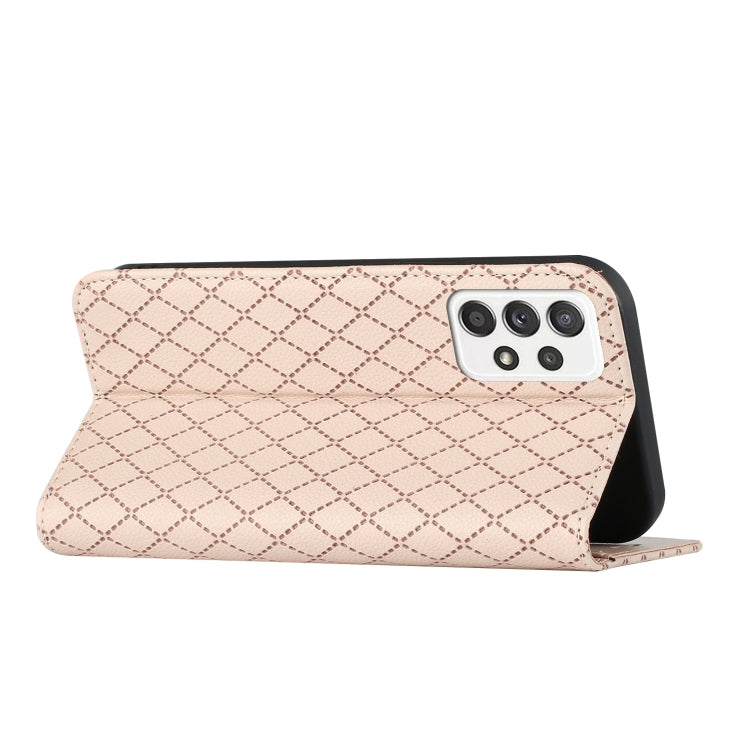 For Samsung Galaxy A73 5G S11 RFID Diamond Lattice Flip Leather Phone Case