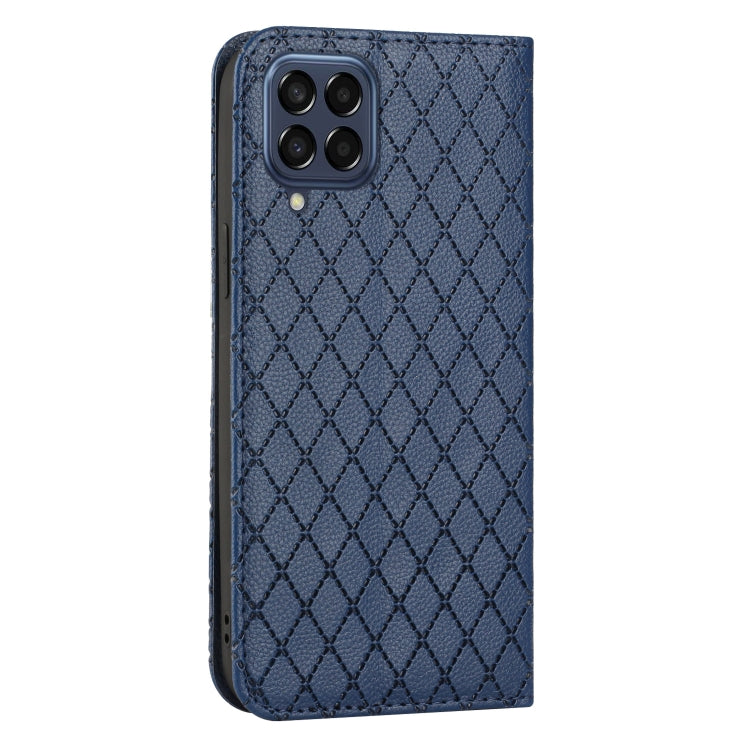 For Samsung Galaxy M33 5G S11 RFID Diamond Lattice Flip Leather Phone Case