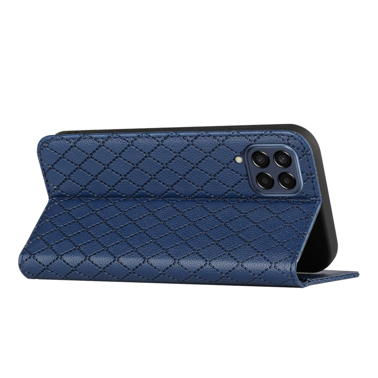 For Samsung Galaxy M33 5G S11 RFID Diamond Lattice Flip Leather Phone Case