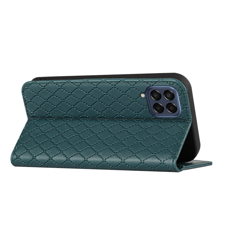 For Samsung Galaxy M33 5G S11 RFID Diamond Lattice Flip Leather Phone Case