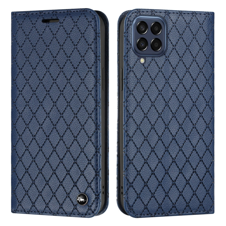 For Samsung Galaxy M53 5G S11 RFID Diamond Lattice Flip Leather Phone Case