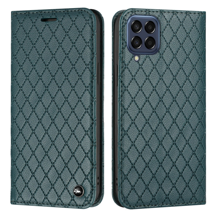 For Samsung Galaxy M53 5G S11 RFID Diamond Lattice Flip Leather Phone Case