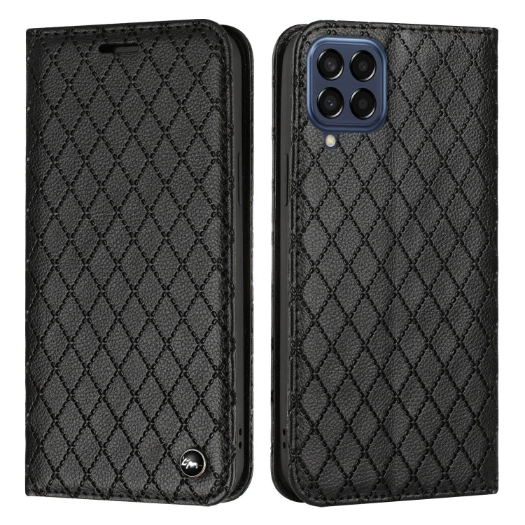 For Samsung Galaxy M53 5G S11 RFID Diamond Lattice Flip Leather Phone Case