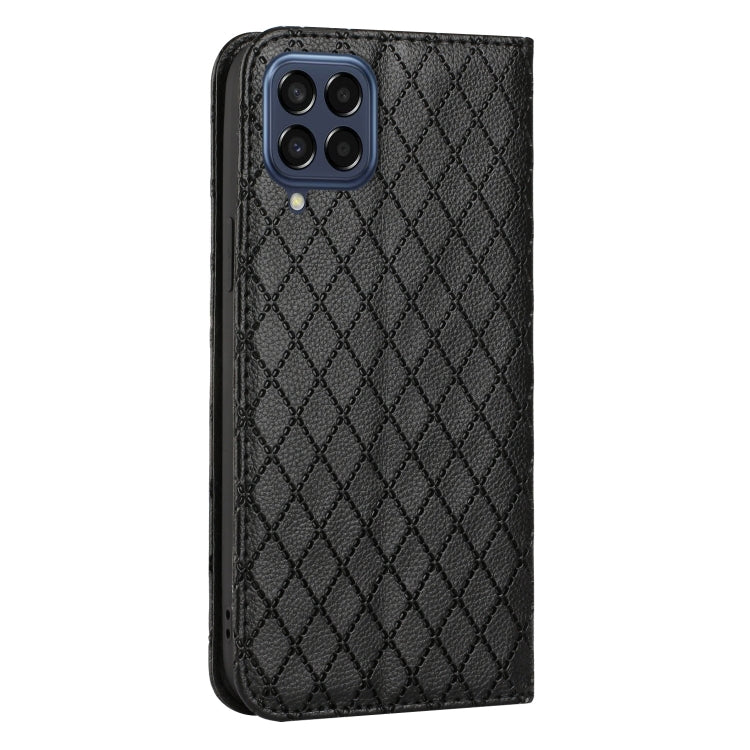 For Samsung Galaxy M53 5G S11 RFID Diamond Lattice Flip Leather Phone Case