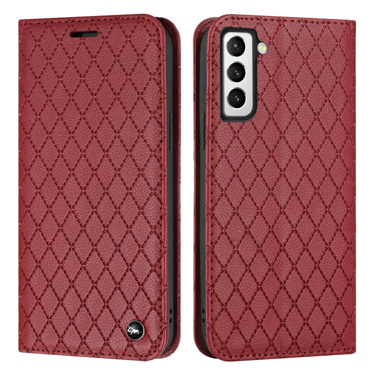 For Samsung Galaxy S21 5G S11 RFID Diamond Lattice Flip Leather Phone Case