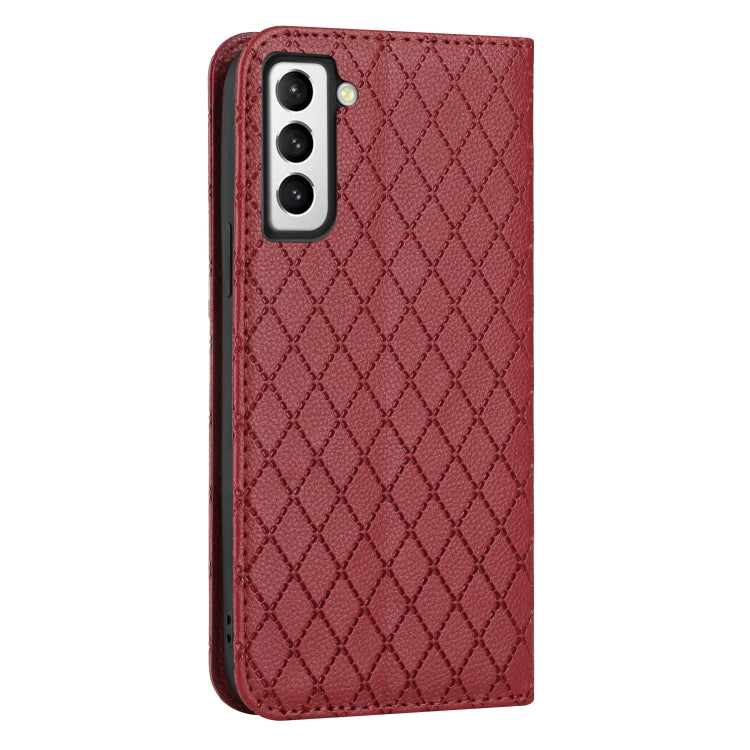 For Samsung Galaxy S21 5G S11 RFID Diamond Lattice Flip Leather Phone Case