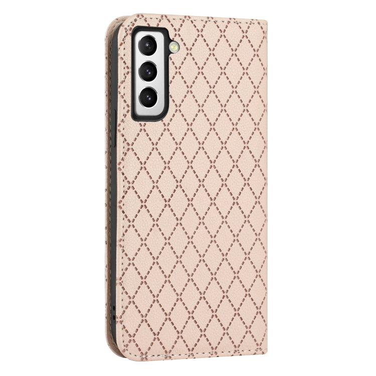 For Samsung Galaxy S21 5G S11 RFID Diamond Lattice Flip Leather Phone Case