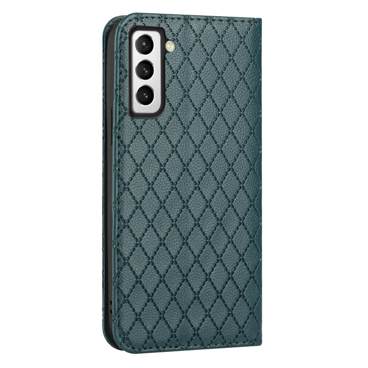 For Samsung Galaxy S21 FE 5G S11 RFID Diamond Lattice Flip Leather Phone Case
