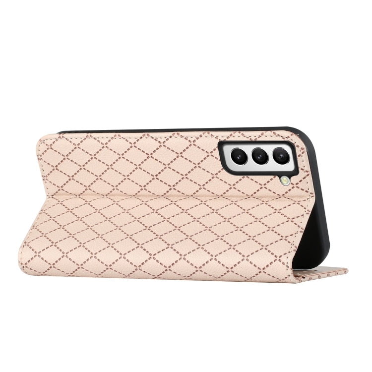 For Samsung Galaxy S21 FE 5G S11 RFID Diamond Lattice Flip Leather Phone Case