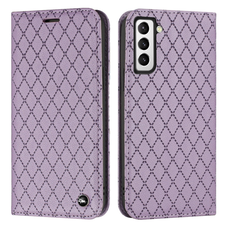 For Samsung Galaxy S22 Plus 5G S11 RFID Diamond Lattice Flip Leather Phone Case