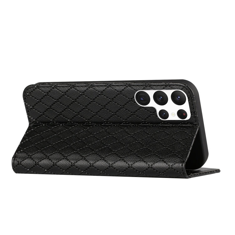 For Samsung Galaxy S22 Ultra 5G S11 RFID Diamond Lattice Flip Leather Phone Case