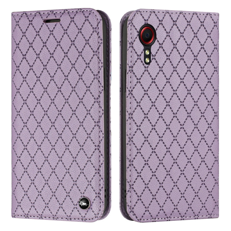 For Samsung Galaxy Xcover 5 S11 RFID Diamond Lattice Flip Leather Phone Case