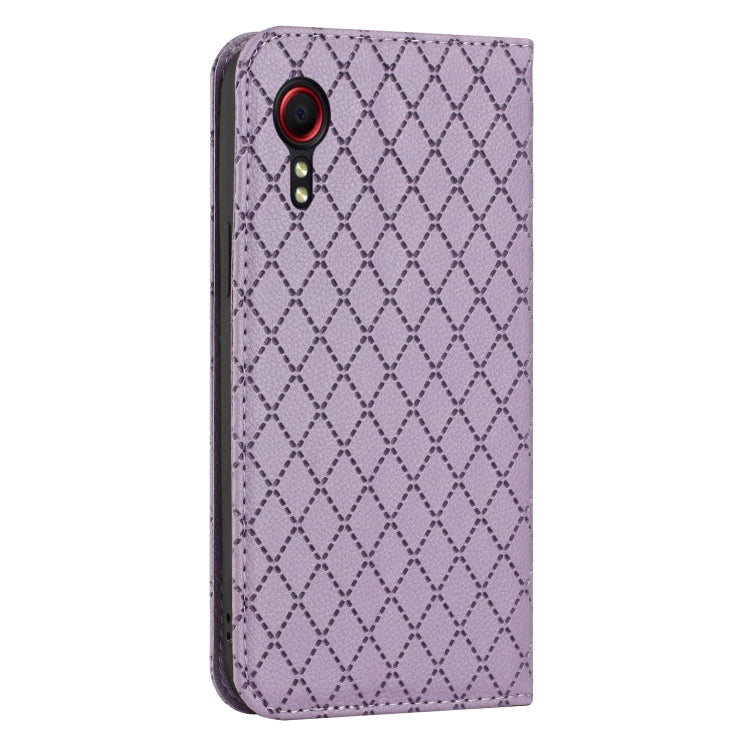 For Samsung Galaxy Xcover 5 S11 RFID Diamond Lattice Flip Leather Phone Case