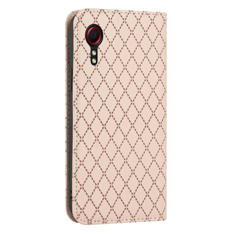For Samsung Galaxy Xcover 5 S11 RFID Diamond Lattice Flip Leather Phone Case
