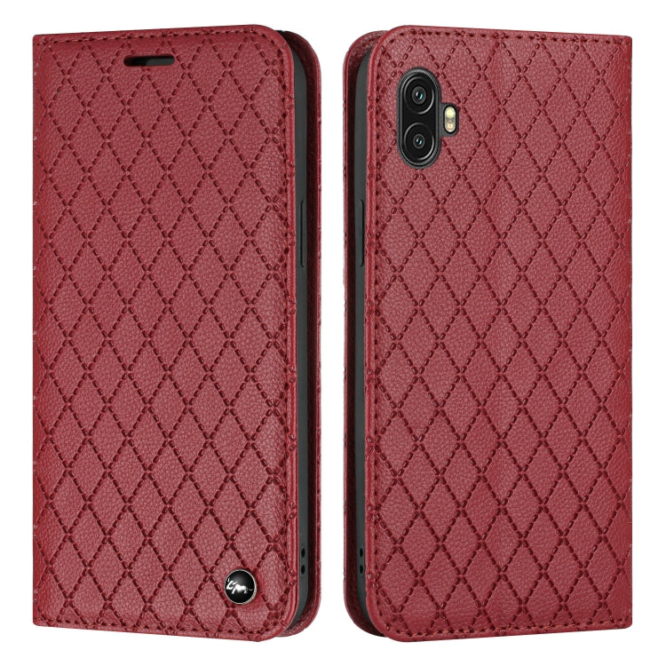 For Samsung Galaxy Xcover6 Pro S11 RFID Diamond Lattice Flip Leather Phone Case
