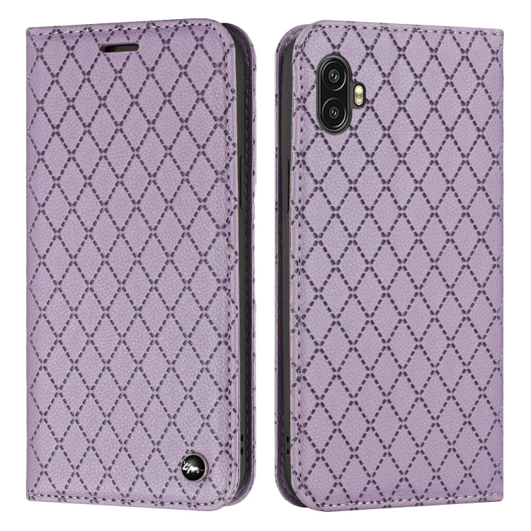 For Samsung Galaxy Xcover6 Pro S11 RFID Diamond Lattice Flip Leather Phone Case