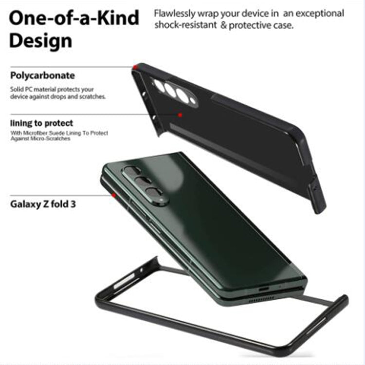 For Samsung Galaxy Z Fold4 Carbon Fiber Texture Skin-friendly Feel Ultra-thin Folding Phone Case with Screen Protector(Black)