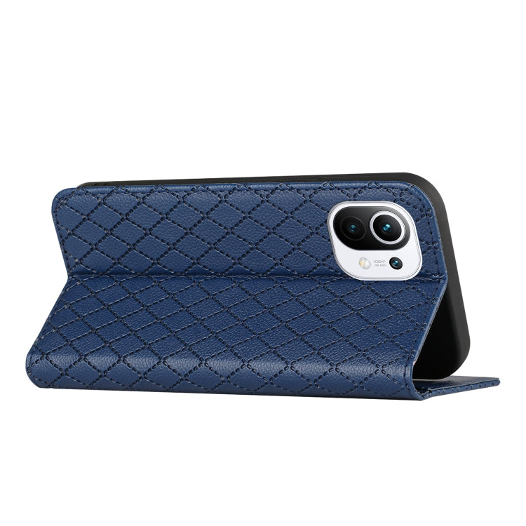 For Xiaomi Mi 11 Lite S11 RFID Diamond Lattice Flip Leather Phone Case