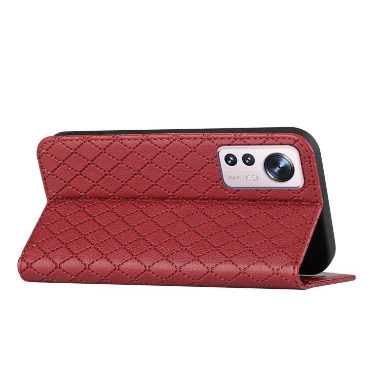 For Xiaomi 12 / 12X S11 RFID Diamond Lattice Flip Leather Phone Case