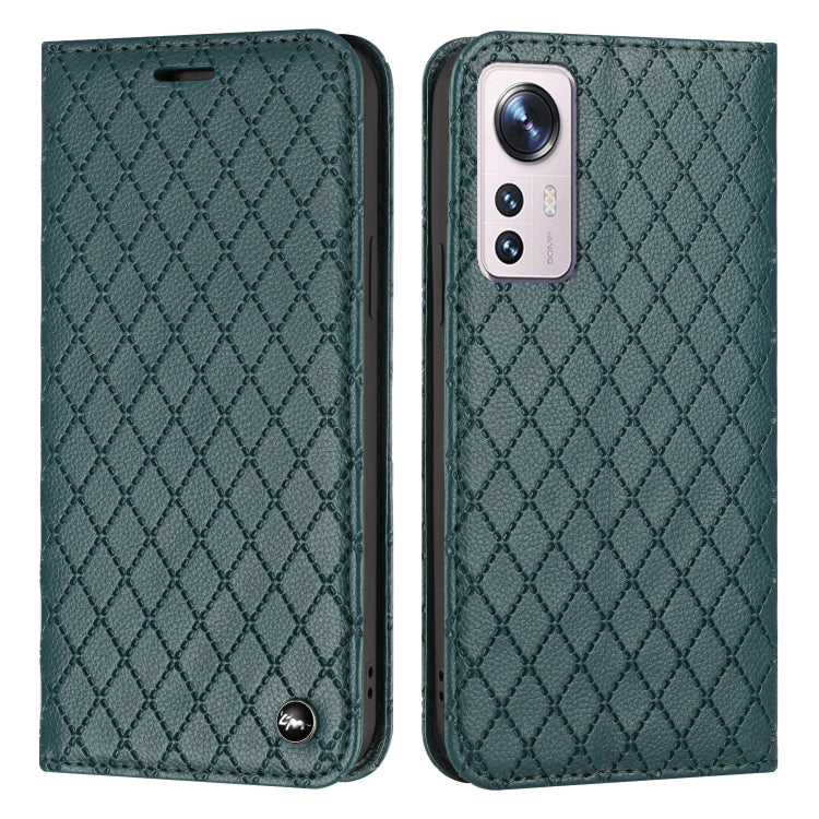 For Xiaomi 12 / 12X S11 RFID Diamond Lattice Flip Leather Phone Case