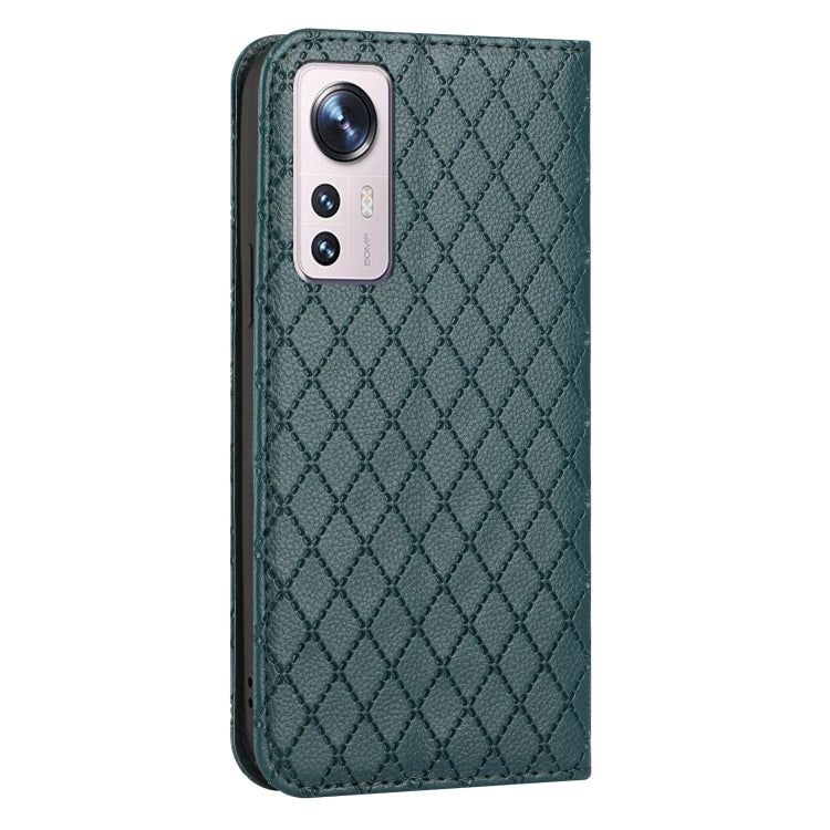 For Xiaomi 12 / 12X S11 RFID Diamond Lattice Flip Leather Phone Case