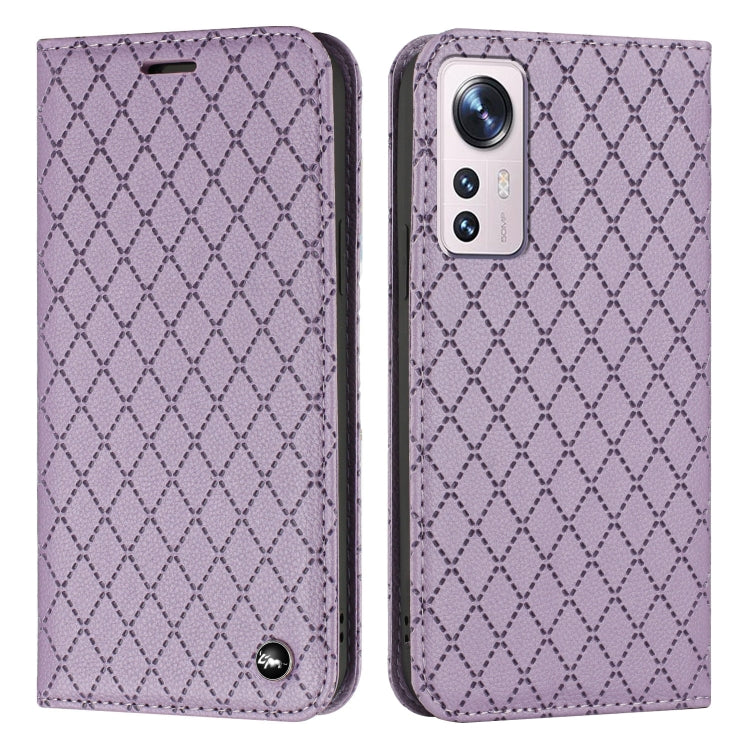For Xiaomi 12 / 12X S11 RFID Diamond Lattice Flip Leather Phone Case