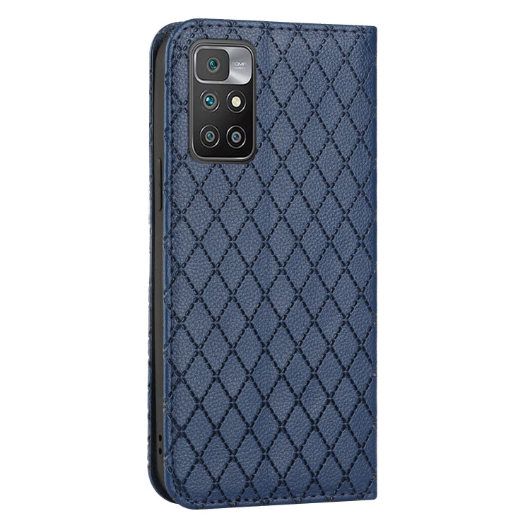 For Xiaomi Redmi 10 / 10 Prime / 10 2022 S11 RFID Diamond Lattice Flip Leather Phone Case
