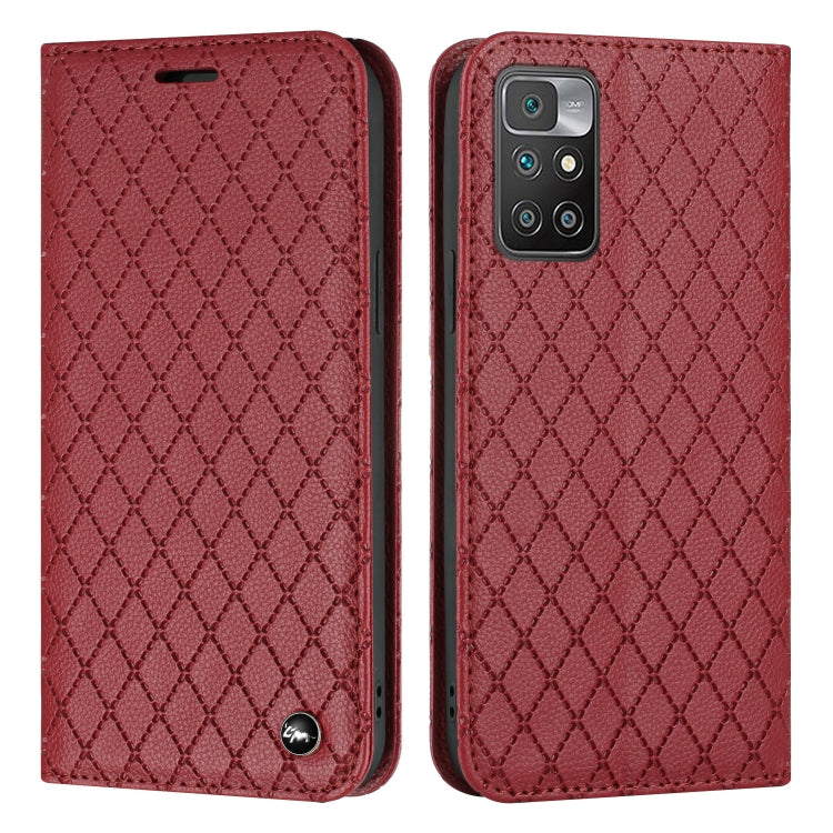 For Xiaomi Redmi 10 / 10 Prime / 10 2022 S11 RFID Diamond Lattice Flip Leather Phone Case