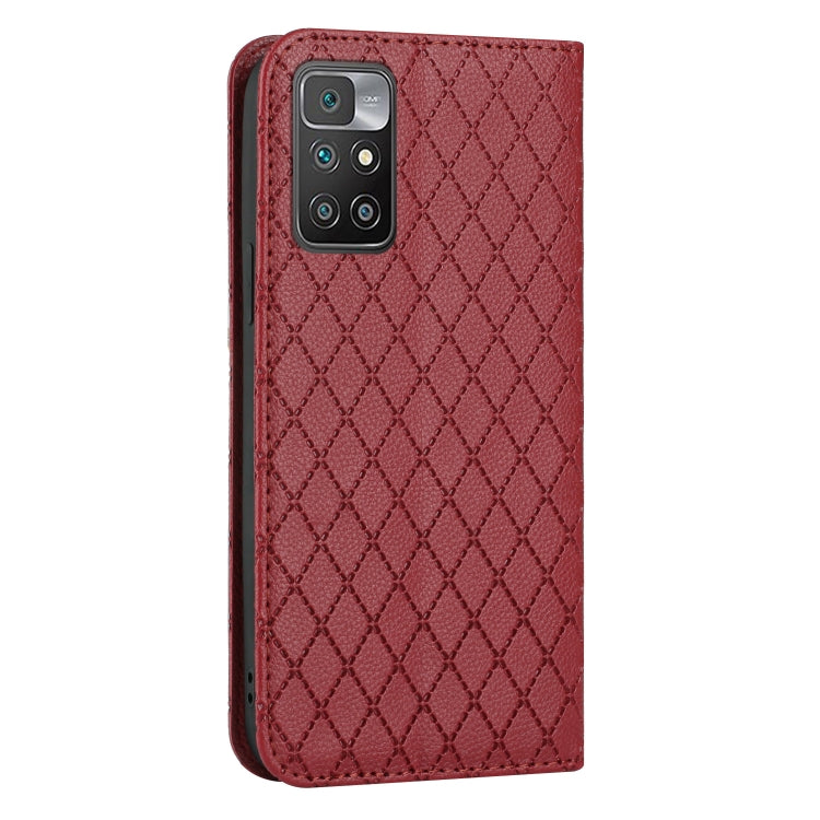 For Xiaomi Redmi 10 / 10 Prime / 10 2022 S11 RFID Diamond Lattice Flip Leather Phone Case