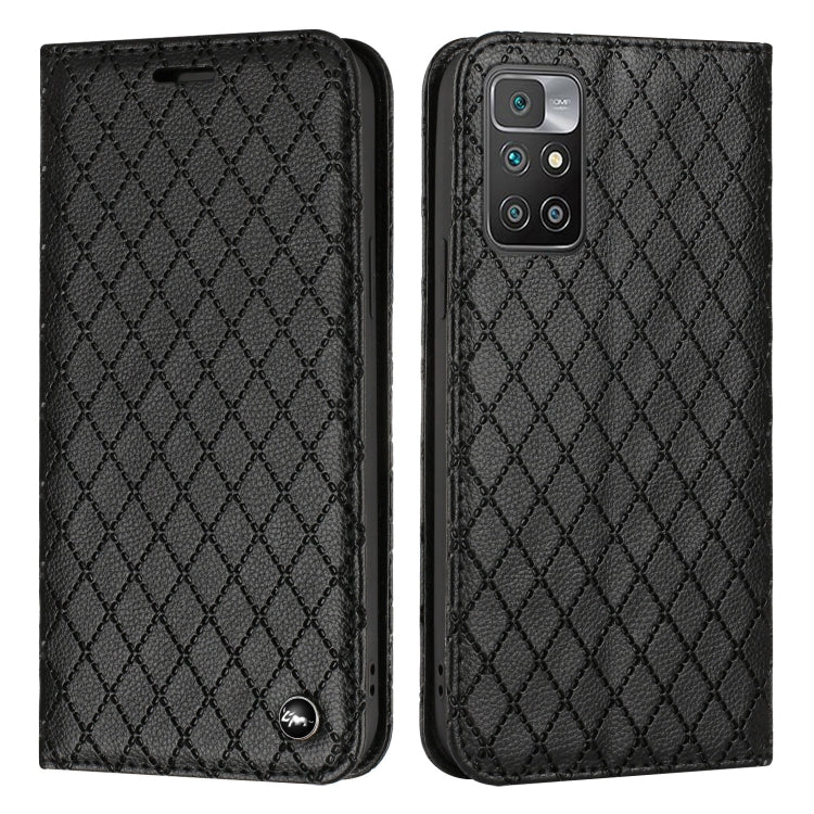 For Xiaomi Redmi 10 / 10 Prime / 10 2022 S11 RFID Diamond Lattice Flip Leather Phone Case