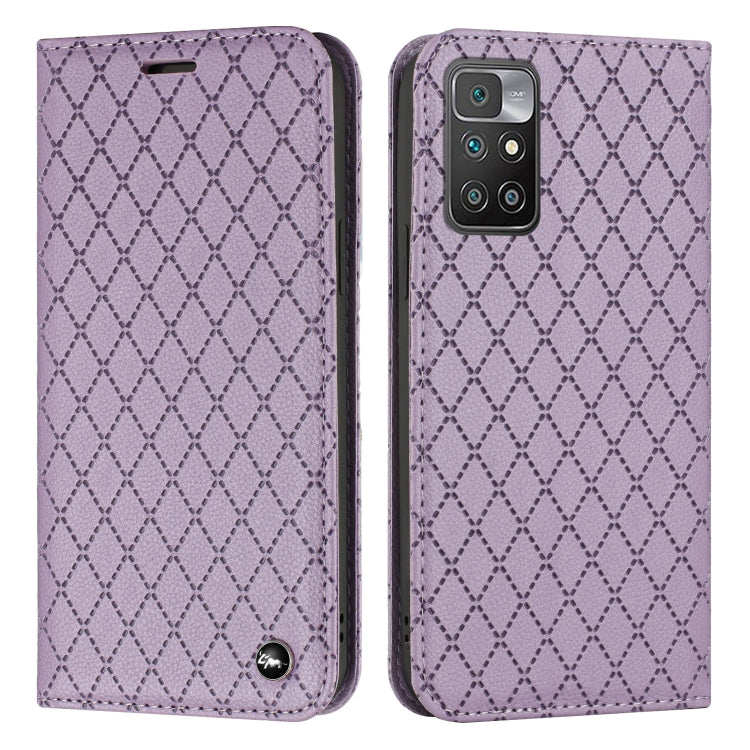 For Xiaomi Redmi 10 / 10 Prime / 10 2022 S11 RFID Diamond Lattice Flip Leather Phone Case