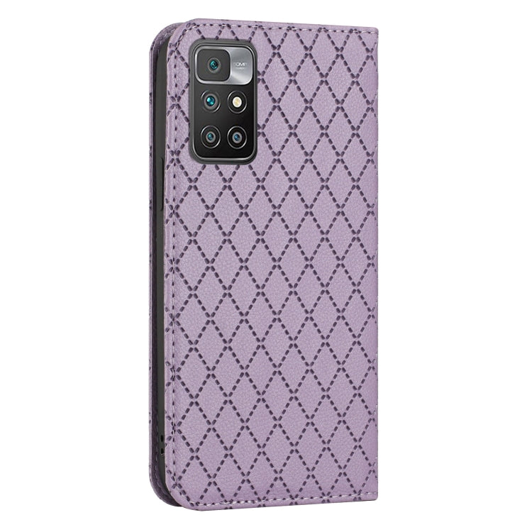 For Xiaomi Redmi 10 / 10 Prime / 10 2022 S11 RFID Diamond Lattice Flip Leather Phone Case