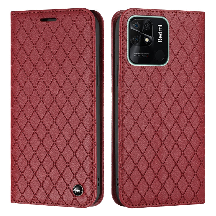 For Xiaomi Redmi 10C S11 RFID Diamond Lattice Flip Leather Phone Case