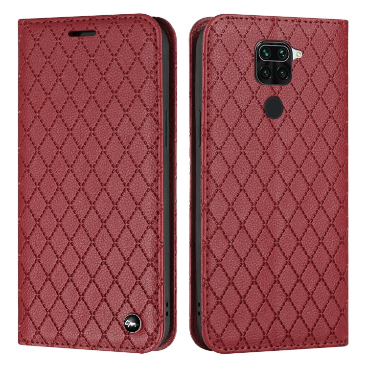 For Xiaomi Redmi Note 9 S11 RFID Diamond Lattice Flip Leather Phone Case