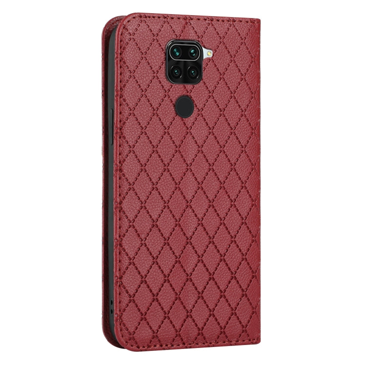 For Xiaomi Redmi Note 9 S11 RFID Diamond Lattice Flip Leather Phone Case